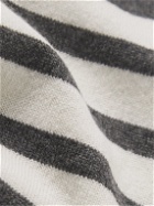 Thom Browne - Slim-Fit Striped Grosgrain-Trimmed Cashmere Cardigan - Gray