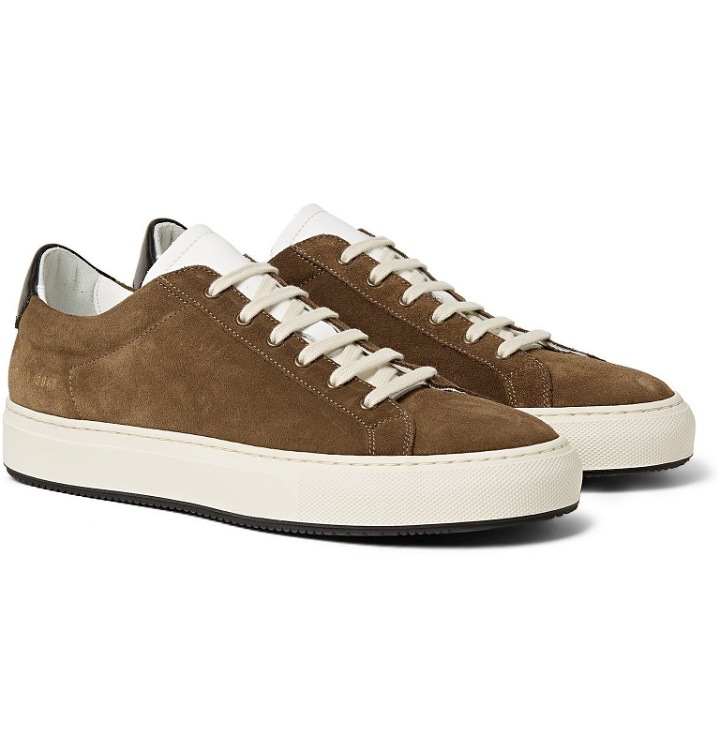Photo: Common Projects - Achilles Retro Suede-Trimmed Leather Sneakers - Brown