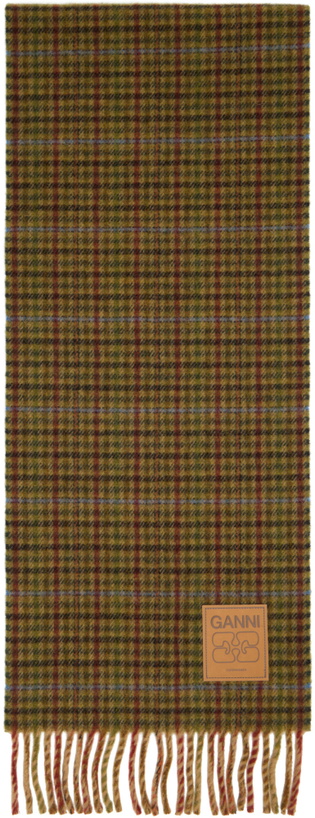 Photo: GANNI Multicolor Mini Check Wool Scarf