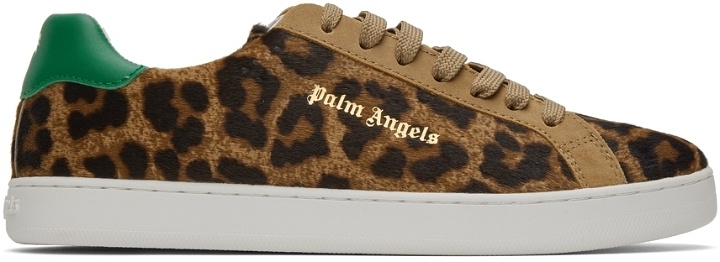 Photo: Palm Angels Brown Leopard Tennis Sneakers