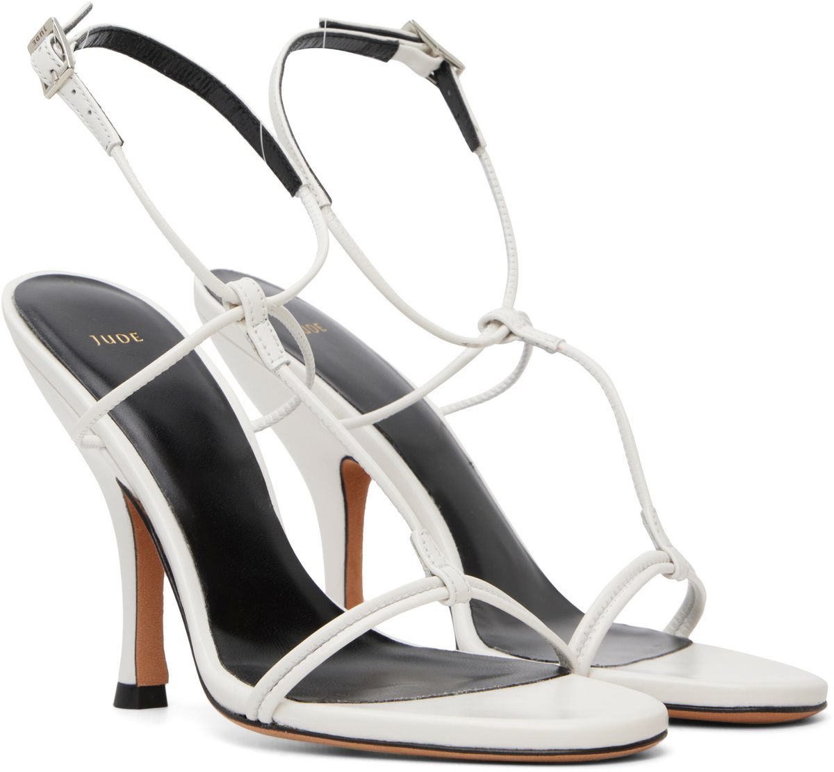 JUDE White Mixer Heeled Sandals