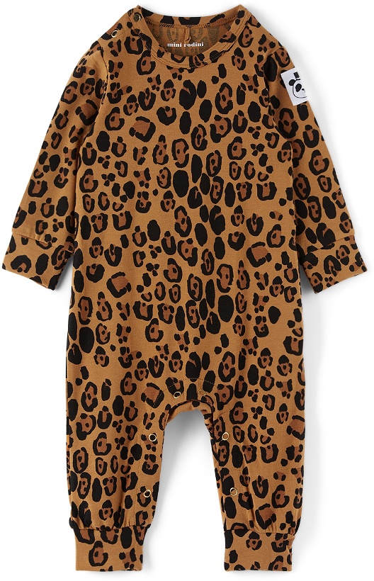 Photo: Mini Rodini Baby Tan Basic Leopard Jumpsuit
