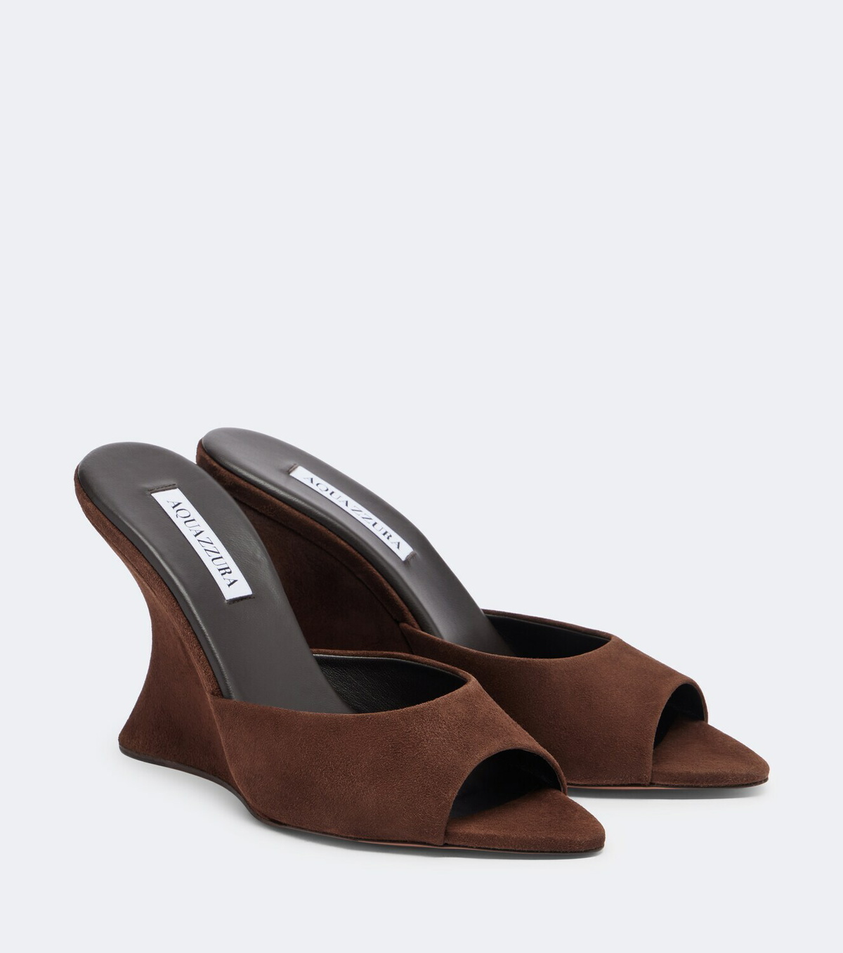 Aquazzura Bisous Wedge suede mules