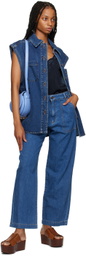 See by Chloé Navy Cinch Strap Jeans