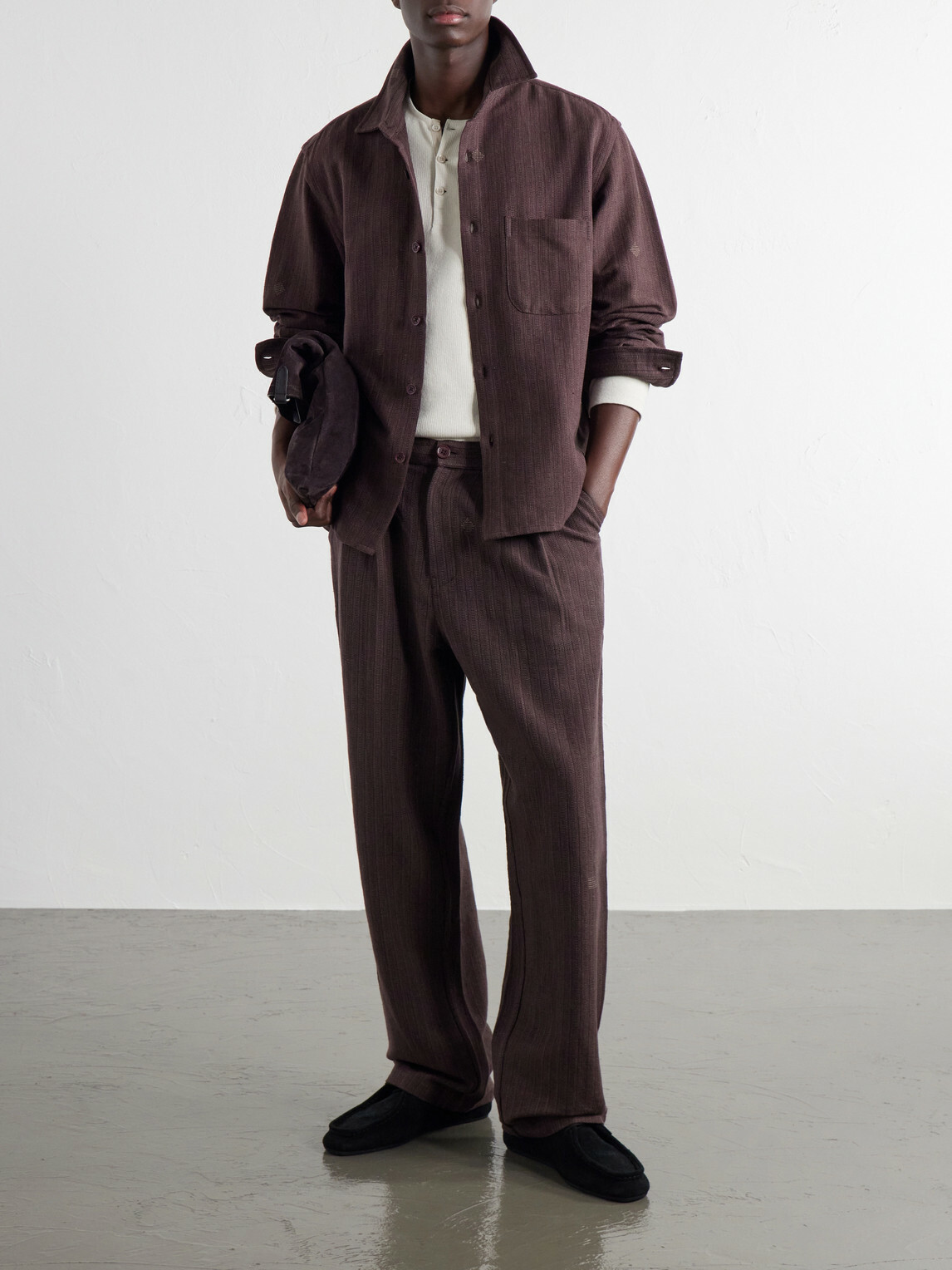 Kardo - Antonio Straight-Leg Pinstriped Cotton Suit Trousers - Brown