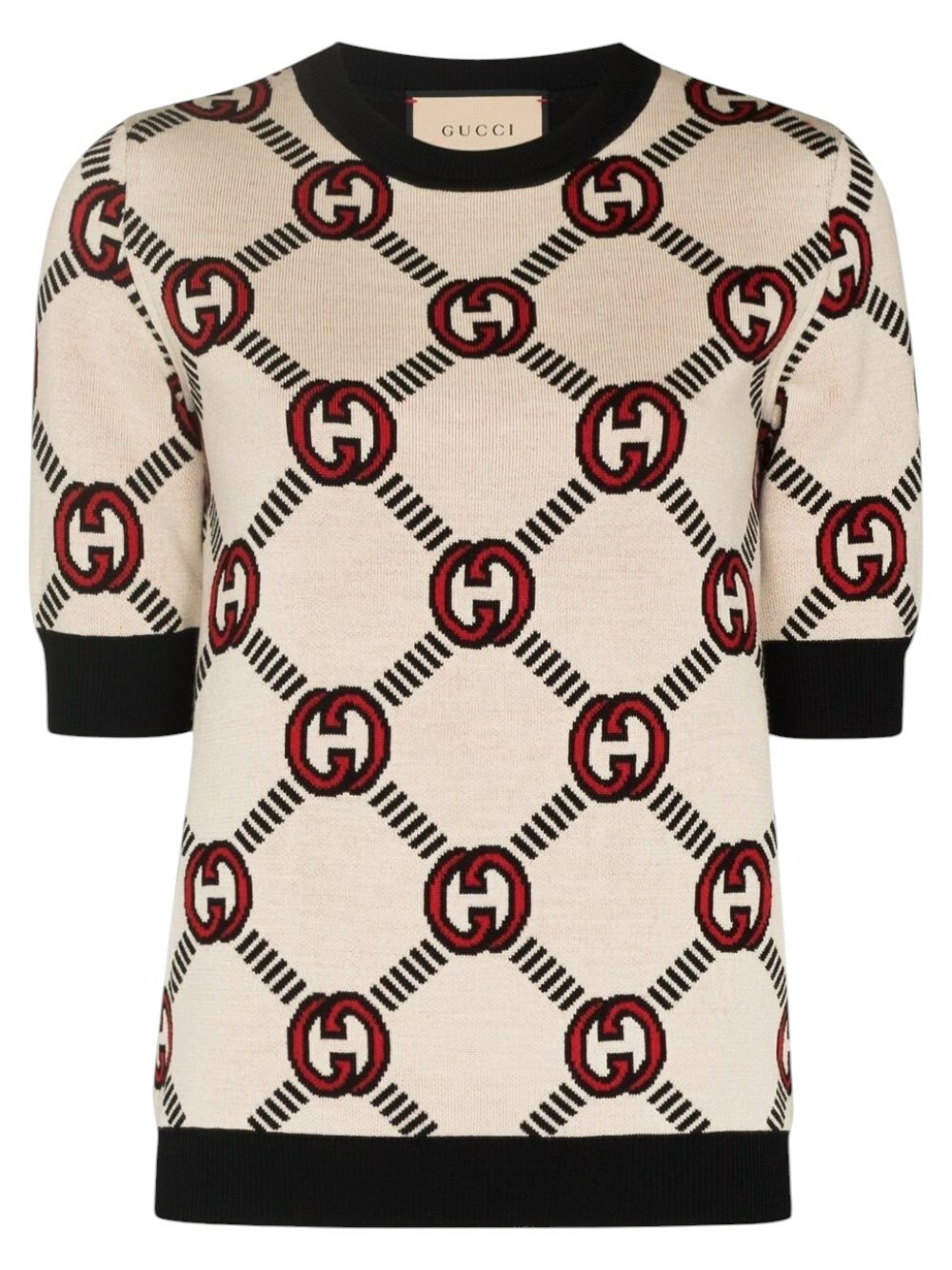 Gucci Neutral Interlocking GG Wool Sweater Gucci