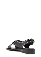 Church's Remi Stud-embellished Glossed Leather Sandals Black