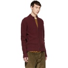 Editions M.R Burgundy Jean Louis Zip-Up Sweater