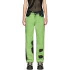 Feng Chen Wang Green Tie-Dye Jeans