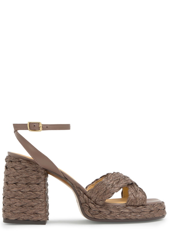 Photo: Castañer Valeriette Raffia Platform Sandals Brown