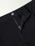 Human Made - Skater Straight-Leg Logo-Detailed Pleated Twill Shorts - Black