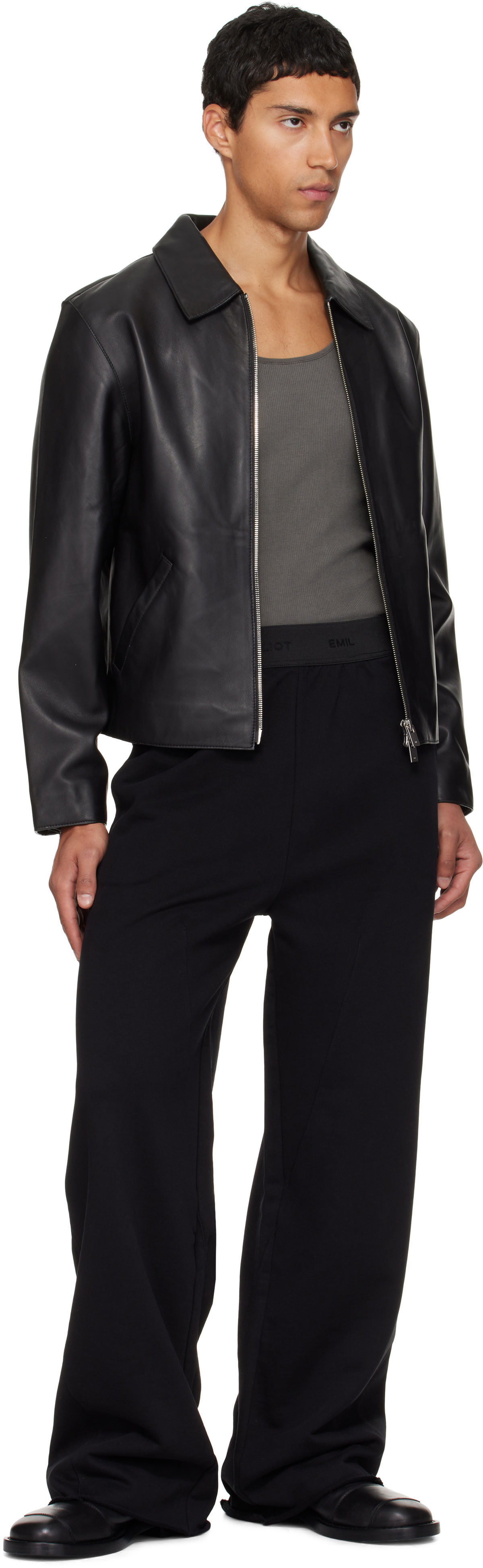 HELIOT EMIL Black Radiant Leather Jacket