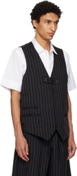 Y-3 Black Sport Uniform Pinstripe Tailored Vest