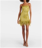 Oséree Disco Plumage feather-trimmed minidress
