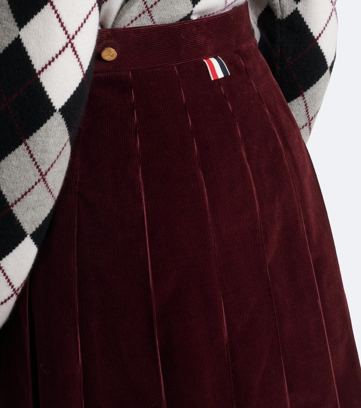 Thom Browne Cotton corduroy pleated miniskirt