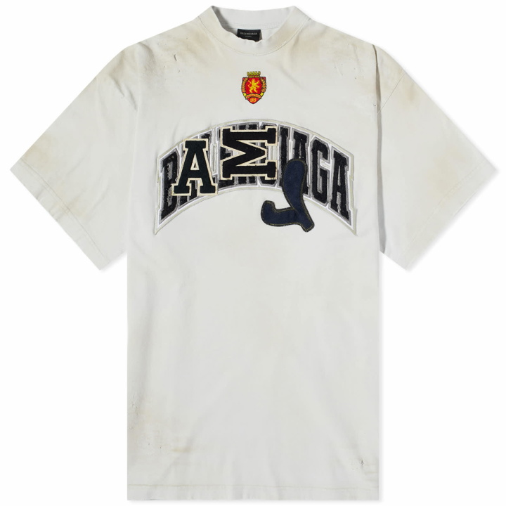Photo: Balenciaga Men's Skater Logo T-Shirt in Dirty White