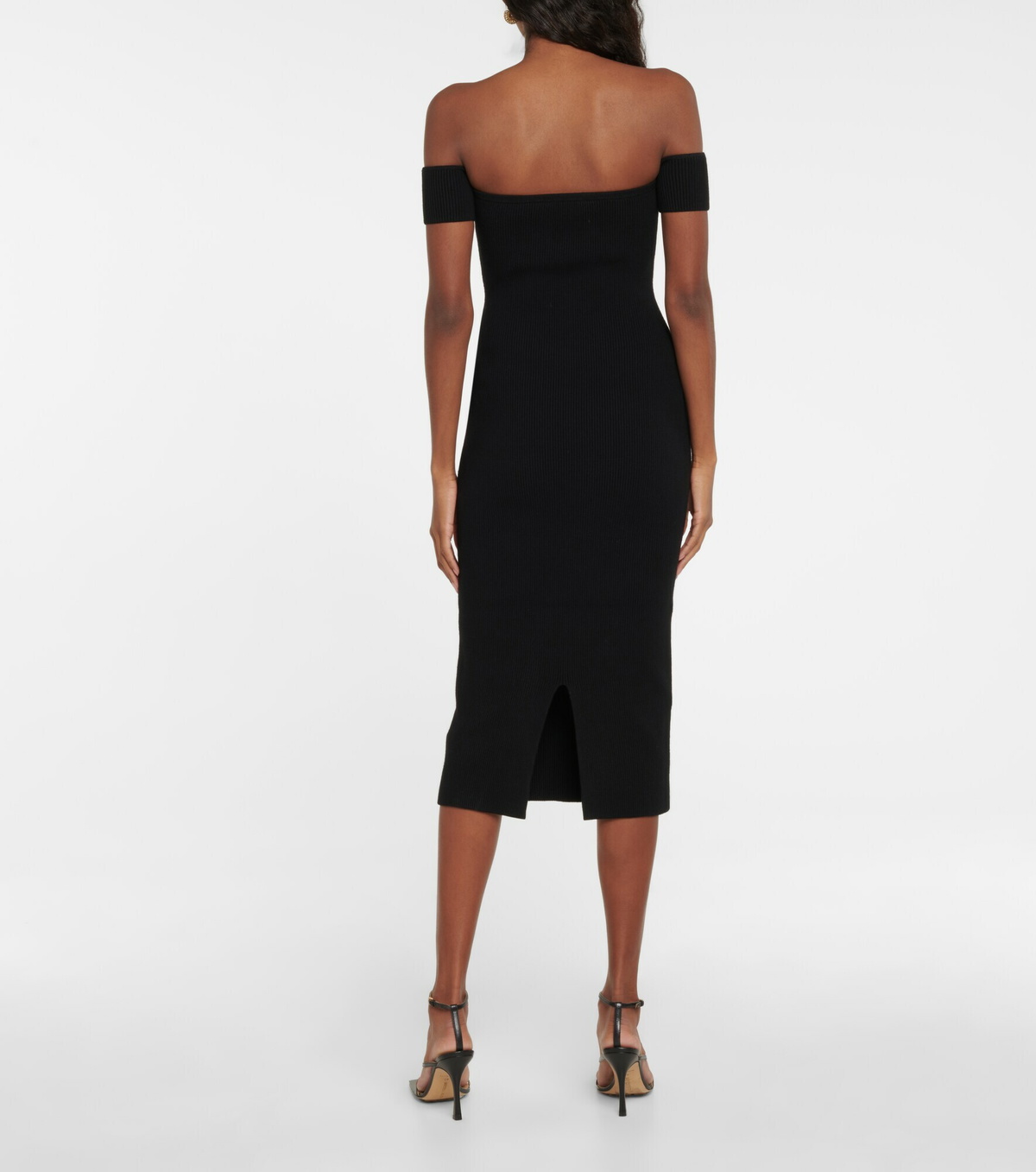 contour ribbed midi dress Body Contour High Compression V-neck Ruched Midi Dress