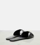 Saint Laurent Cassandre leather slides