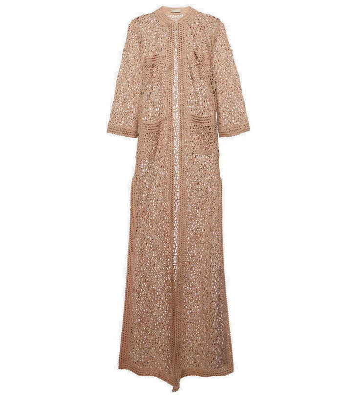Photo: Elie Saab Macramé cotton-blend cardigan