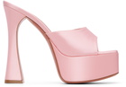 Amina Muaddi Pink Dalida Plateau Slipper 140 Heeled Sandals