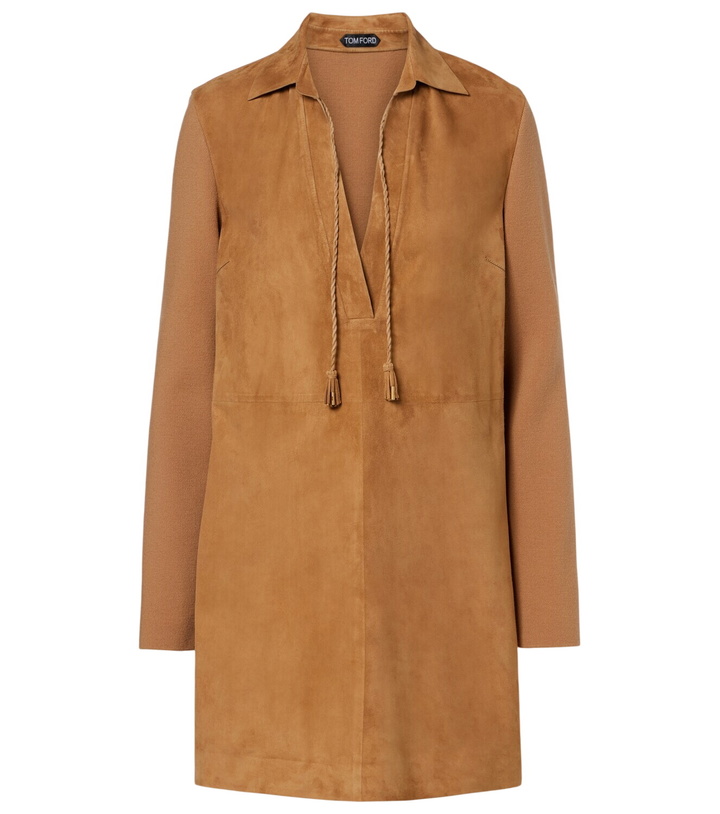 Photo: Tom Ford Wool-blend and suede minidress