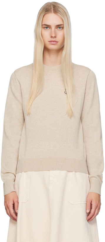 Photo: Maison Kitsuné Beige Bold Fox Head Sweater