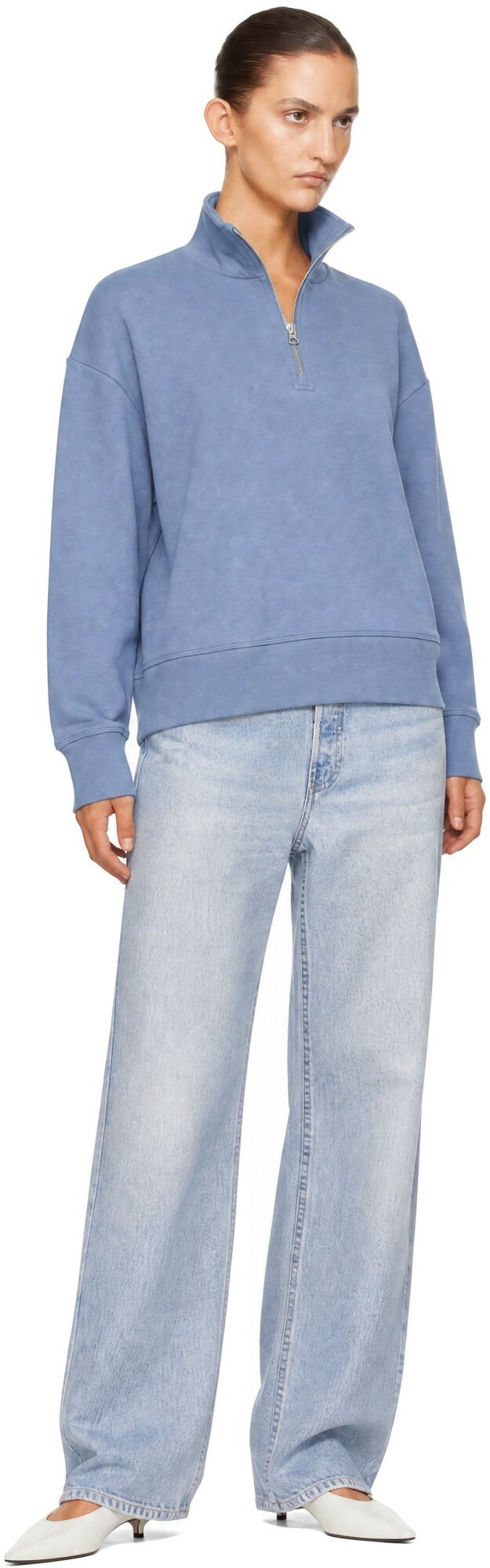 rag & bone Blue Everyday Terry Half-Zip Sweater