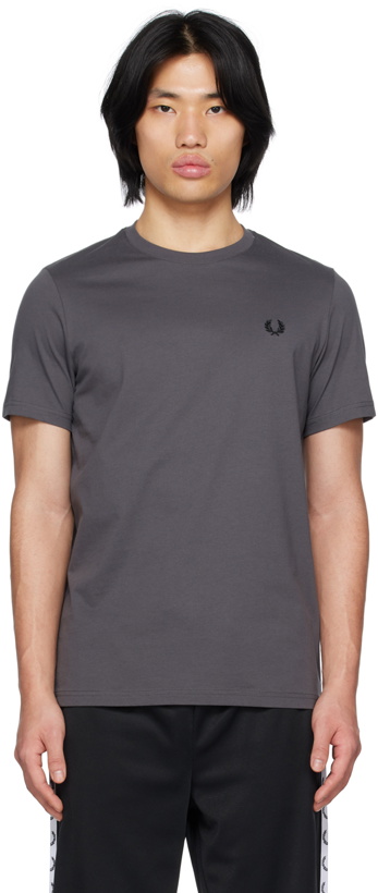 Photo: Fred Perry Gray Printed T-Shirt