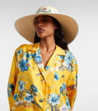 Gucci Floral silk-trimmed sun hat