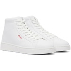 Hugo White Faux-Leather High-Top Sneakers