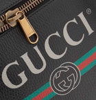 Gucci - Logo-Print Full-Grain Leather Messenger Bag - Black