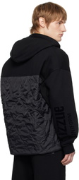 Izzue Black Quilted Back Zip-Up Hoodie