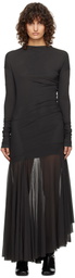 LEMAIRE Brown Transparent Maxi Dress