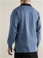 Nike - Sportswear Twill-Trimmed Logo-Embroidered Cotton Half-Zip Top - Blue