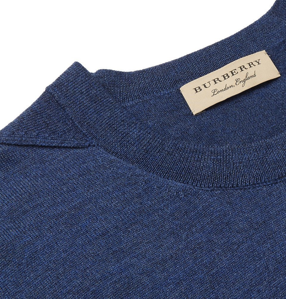 Burberry Rawlinson Tb Monogram Jacquard Merino Wool Sweater In Blue