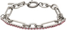 Justine Clenquet SSENSE Exclusive Silver & Pink Paloma Bracelet