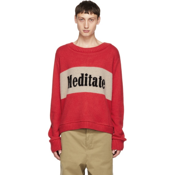 Photo: The Elder Statesman Red and Beige Cashmere Meditate Sweater