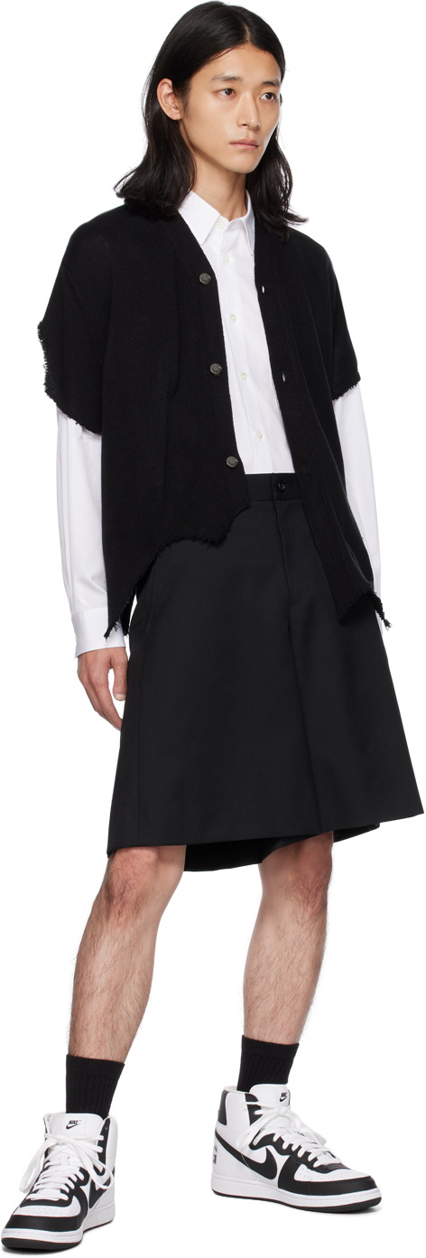 Black Comme des Garçons Black Asymmetrical Cardigan