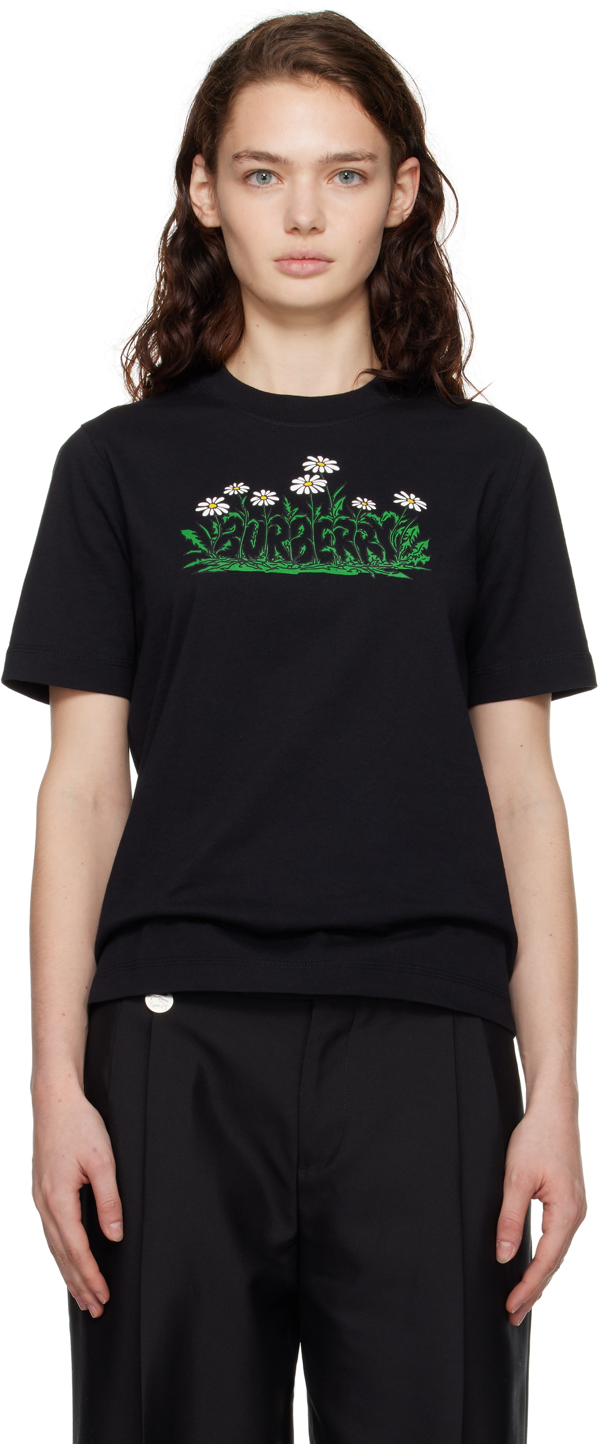 ★Burberry★ Daisy Logo Cotton Short Sleeve T-Shirt Fit 8102 Burberry Daisy Logo Cotton T-shirt | Neutrals | FARFETCH
