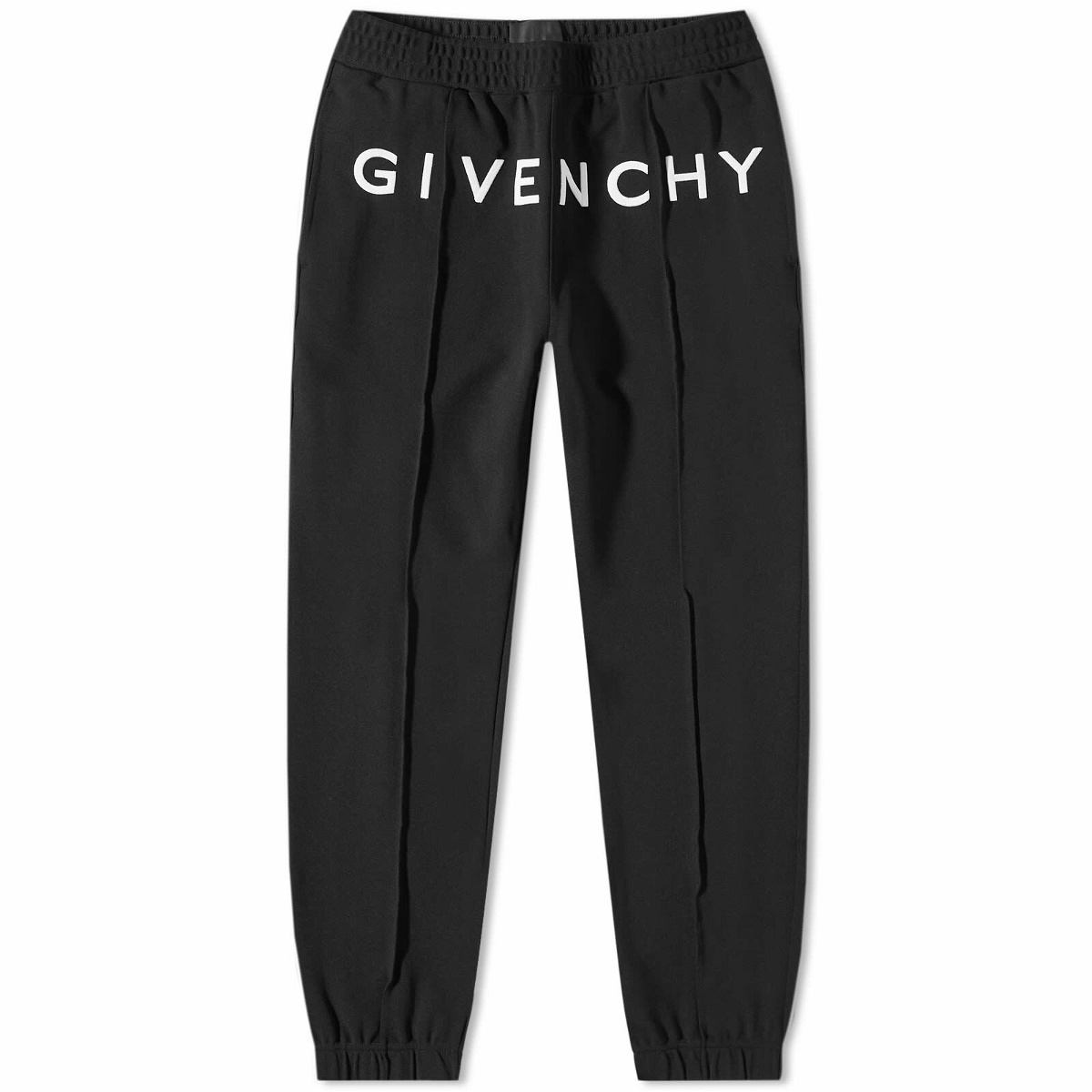 Photo: Givenchy Men's Pin Tuck Logo Track Pant in Black
