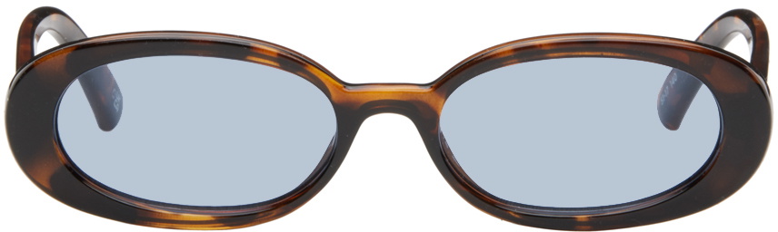 Lespec Tortoiseshell Sunglasses - Amber/Brown blue Le Specs Tortoiseshell Under Wraps Sunglasses Le Specs main image 2
