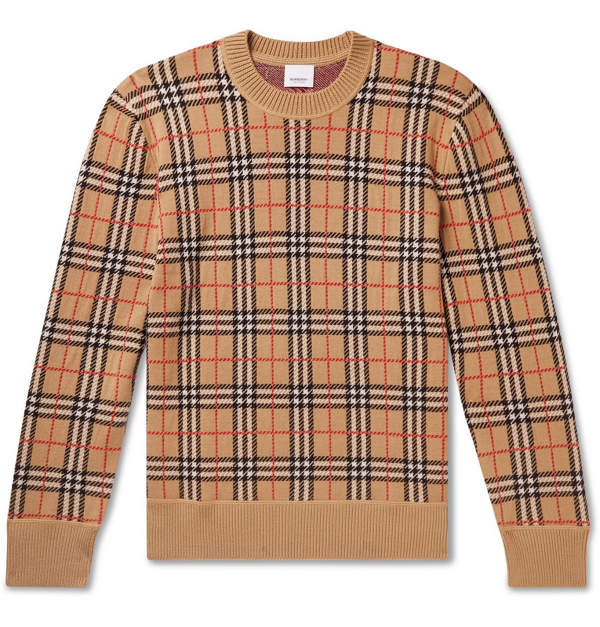 Burberry - Checked Merino Wool Sweater - Neutrals Burberry