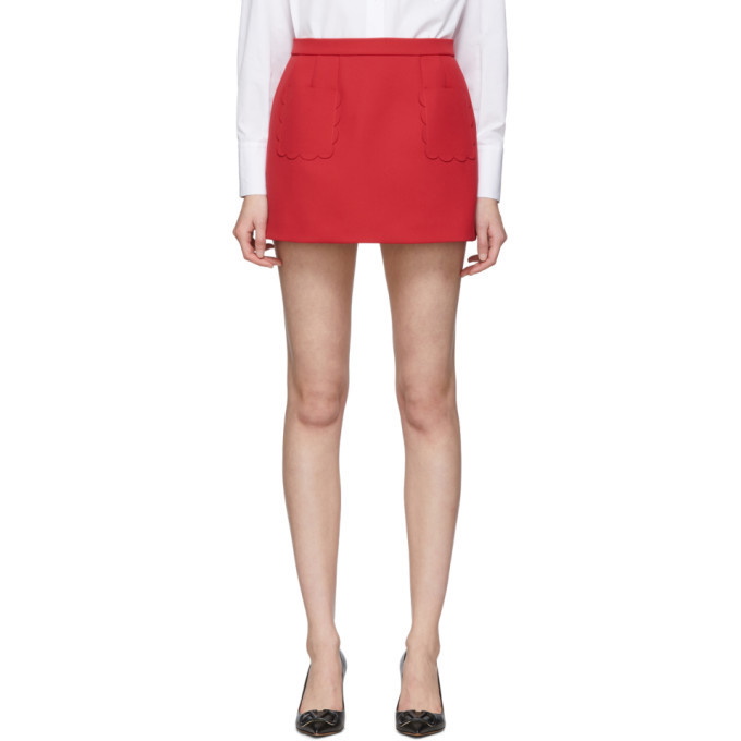 RED Valentino Red Scallop Mini Skirt RED