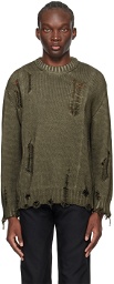 Juun.J Gray Distressed Sweater