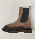 Brunello Cucinelli Monili-embellished suede Chelsea boots