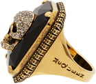 Alexander McQueen Gold Jewelled Skull Ring