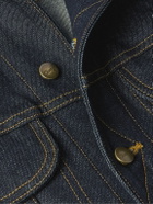 Cherry Los Angeles - Cotton-Blend Corduroy-Trimmed Embellished Denim Jacket - Blue