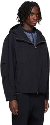 Solid Homme Black Grunge Hoodie Shell Parka Jacket