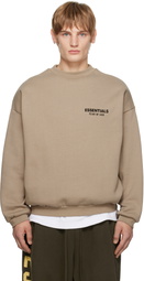 Fear of God ESSENTIALS Beige Fleece Crewneck Sweatshirt