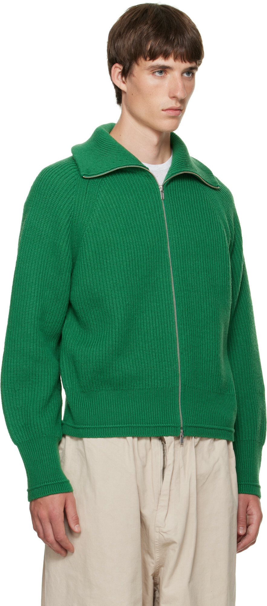 Entire Studios Green Blimp Full Zip Sweater